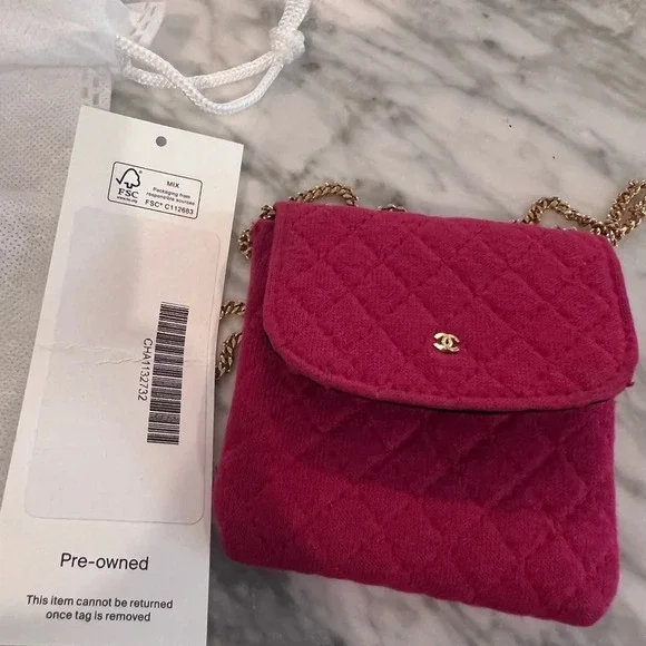 Chanel  Quilted Red Nano Flap Mini Micro Chain Bag - VINTAGE AUTHENTICATED - Picture 2 of 9